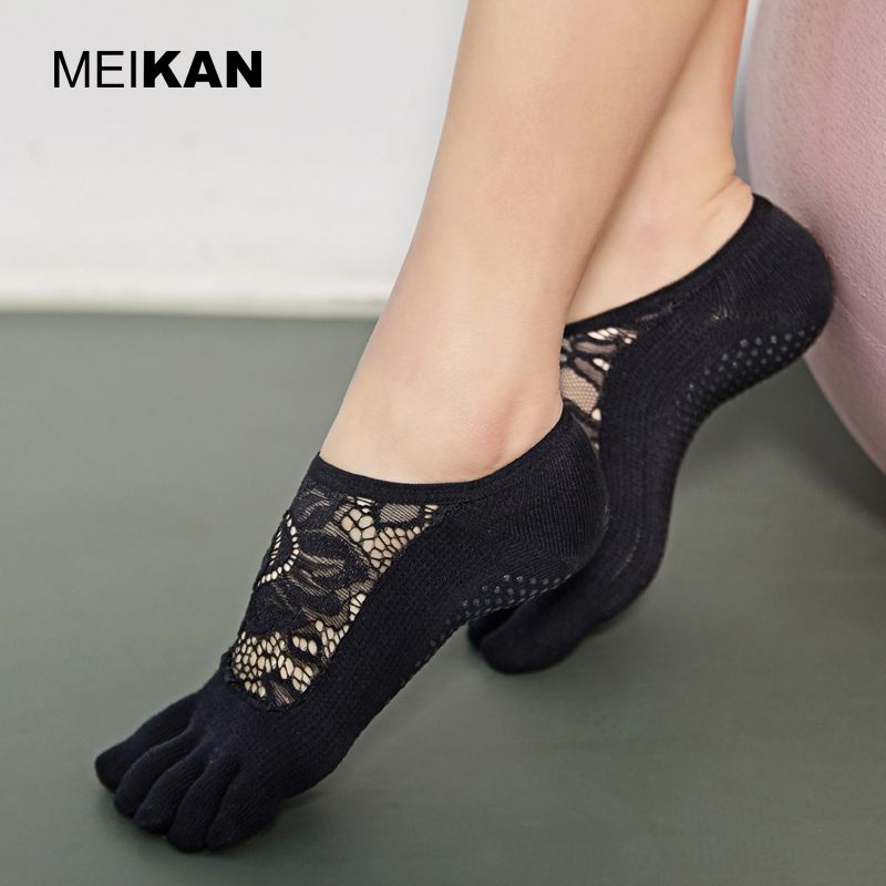 MEIKAN Yoga Gym Toe Socks Indoor Floor Open-toed Lace Dance Yoga Socks Fingers Socks